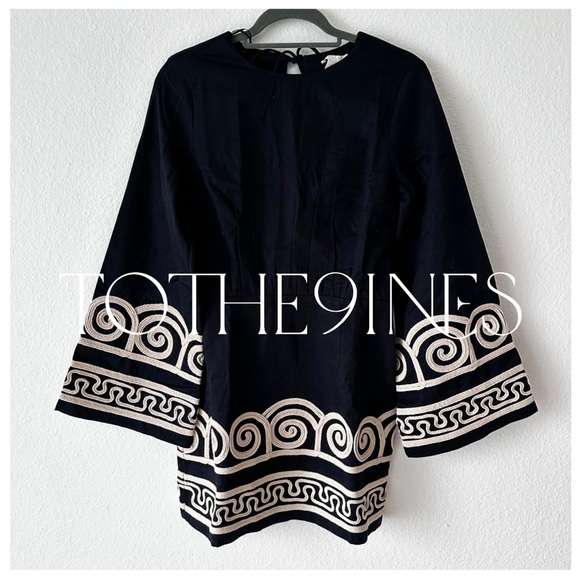 H&M | Dresses | Hm Embroidered Lyocell Blend Long Sleeve Mini Dress Black  Nwt | Poshmark